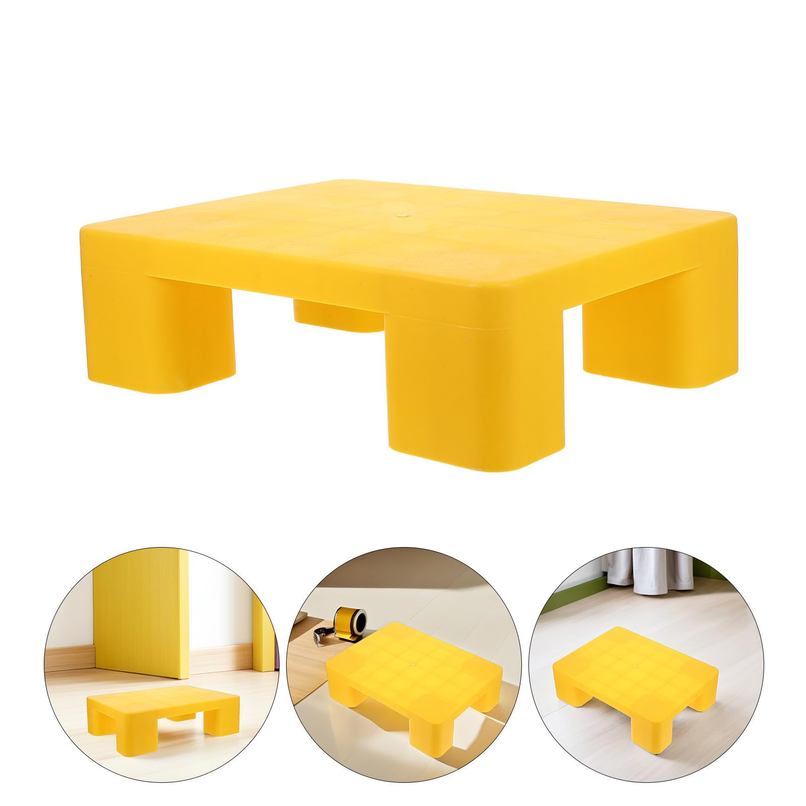 POPETPOP Pallet in Plastica Rettangolare Giallo Protezione Dall'umidità e Facile da Maneggiare per Stoccaggio Interno di Merci e Fusti di Petrolio