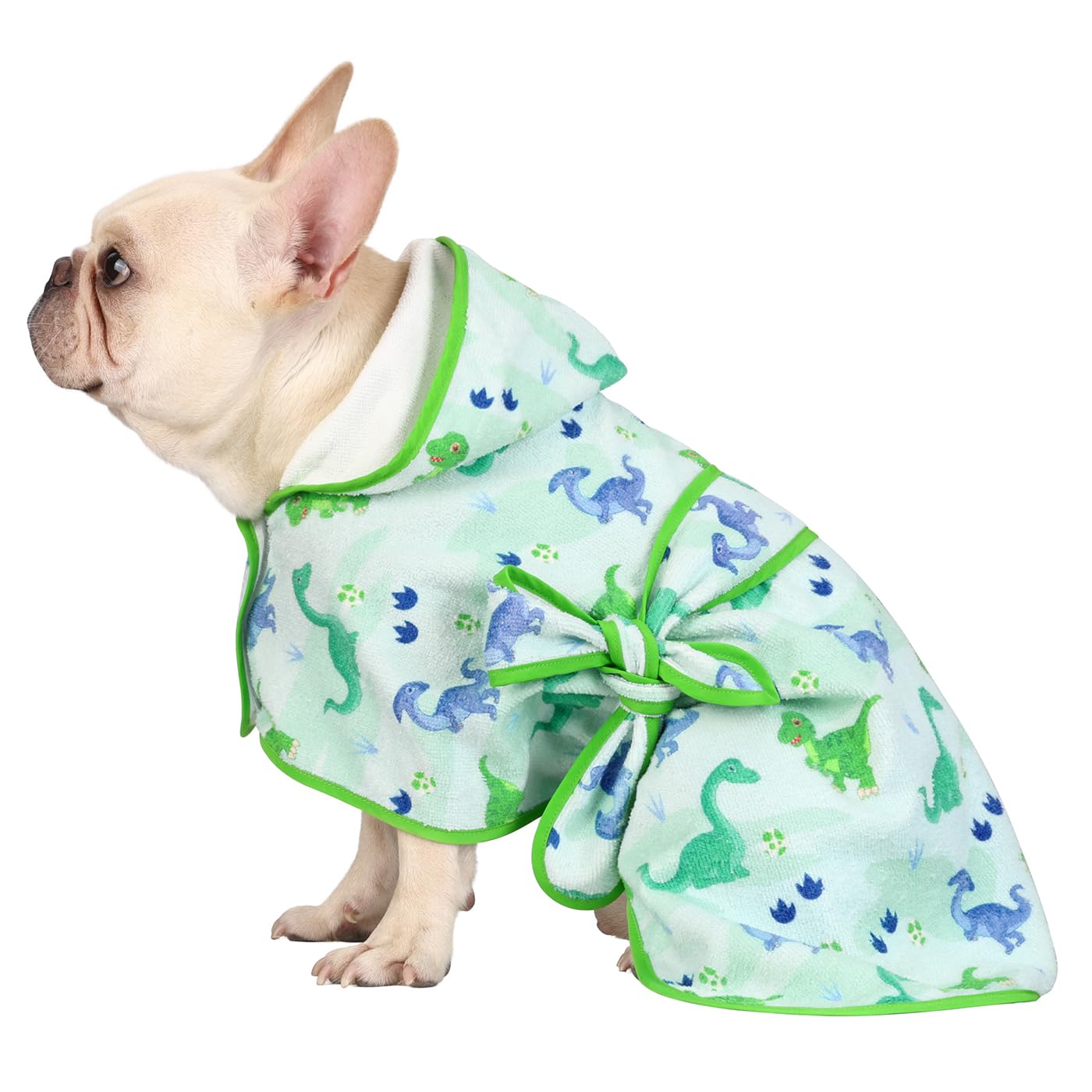 HDE Dog Bathrobe Cute Dinosaurs