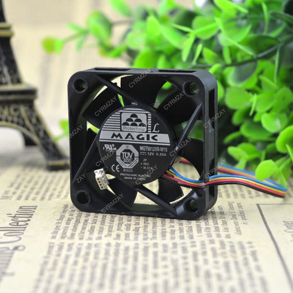 CYRMZAYCompatible For Protechnic MAGIC MGT5012XR-W15 12V 0.20A 5CM 5015 4-Wire PWM Cooling fan