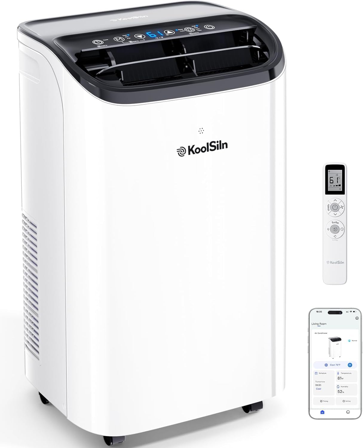Photo 1 of 16,000 BTU Inverter Portable Air Conditioner, Cools Up to 800 Sq.Ft, Auto-Evaporation, Low Noise AC Unit with APP & Remote Control for Large Room, Office, Garage, White