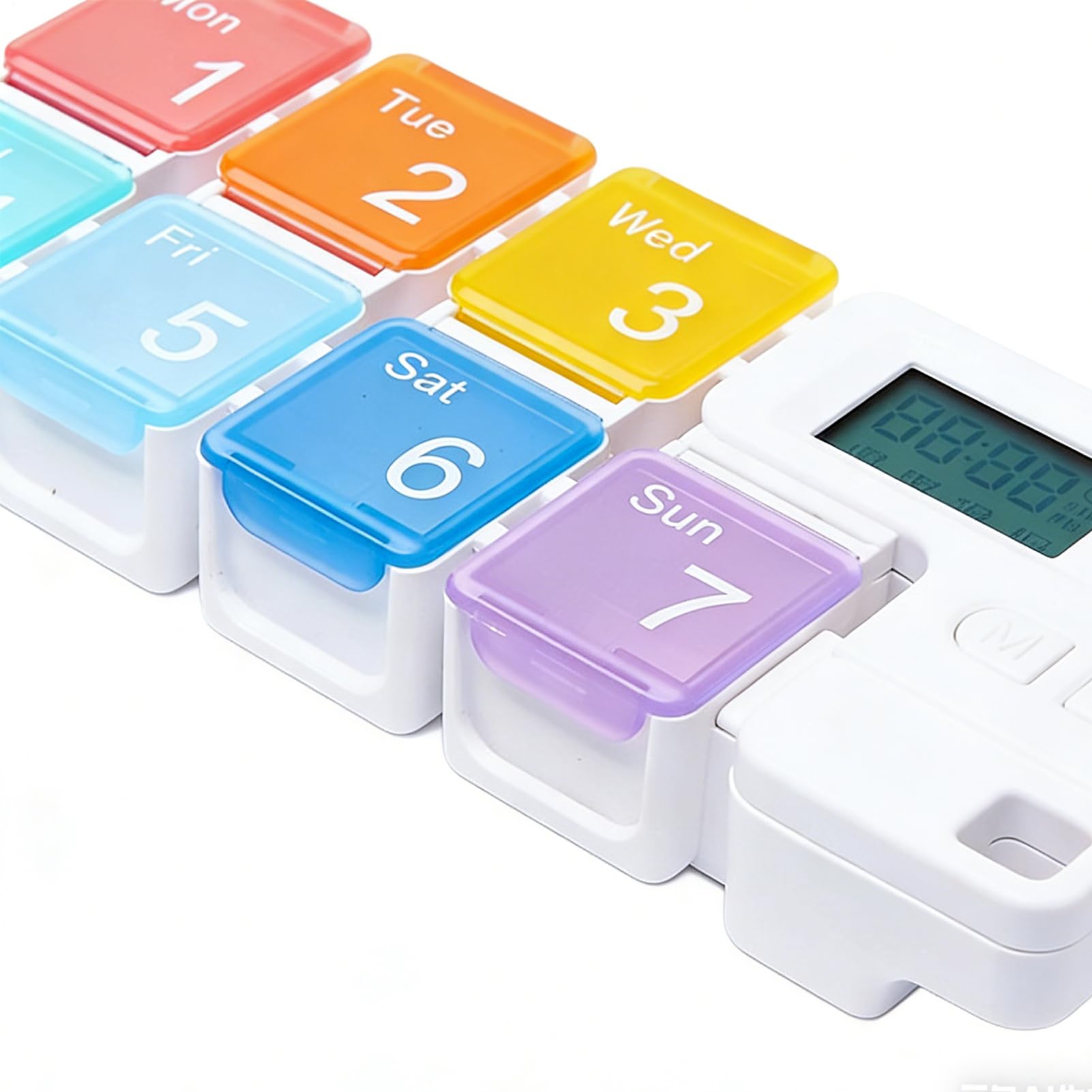 Portapillole Promemoria Intelligente Multi Scomparto 7 Giorni Case Portatile per Dispensatore di Pillole Giornaliero