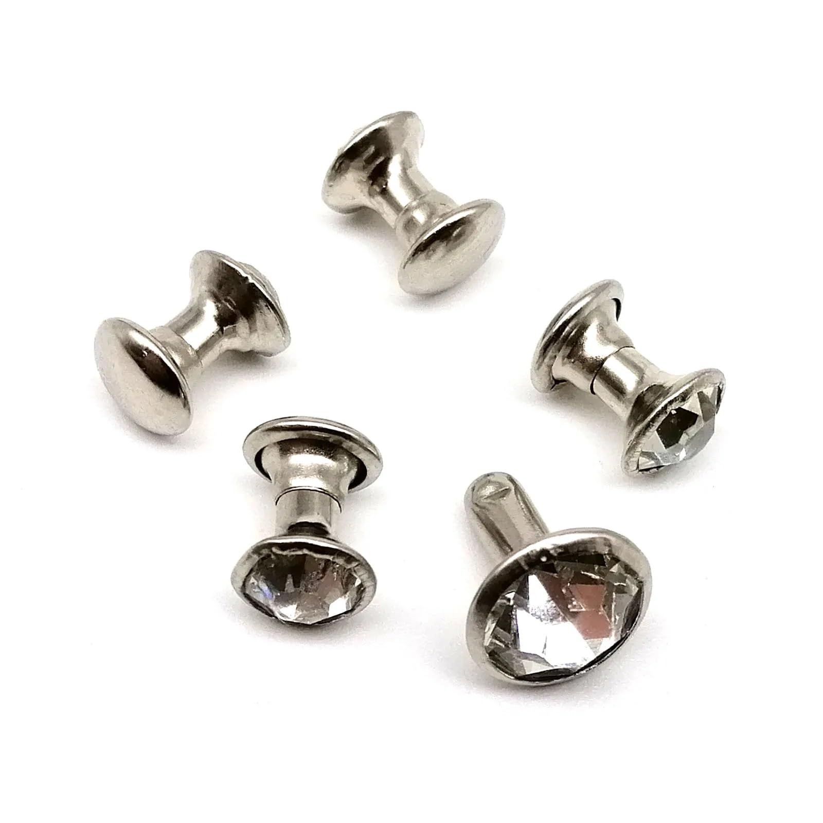 Mlyvax Silver 600Pcs Brass Crystal Rivets 6Mm 8Mm Rhinestone Studs For Leather Craft