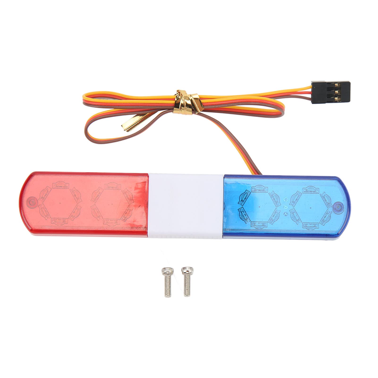 RC Car Police Flash Light, Symulacja Projektowania 4 Tryby RC LED Police Light Alarmujące światło dla 1/8 1/10 RC Cars, RC Model LED Police Night Light Bar Flash Lamp(czerwony niebieski)