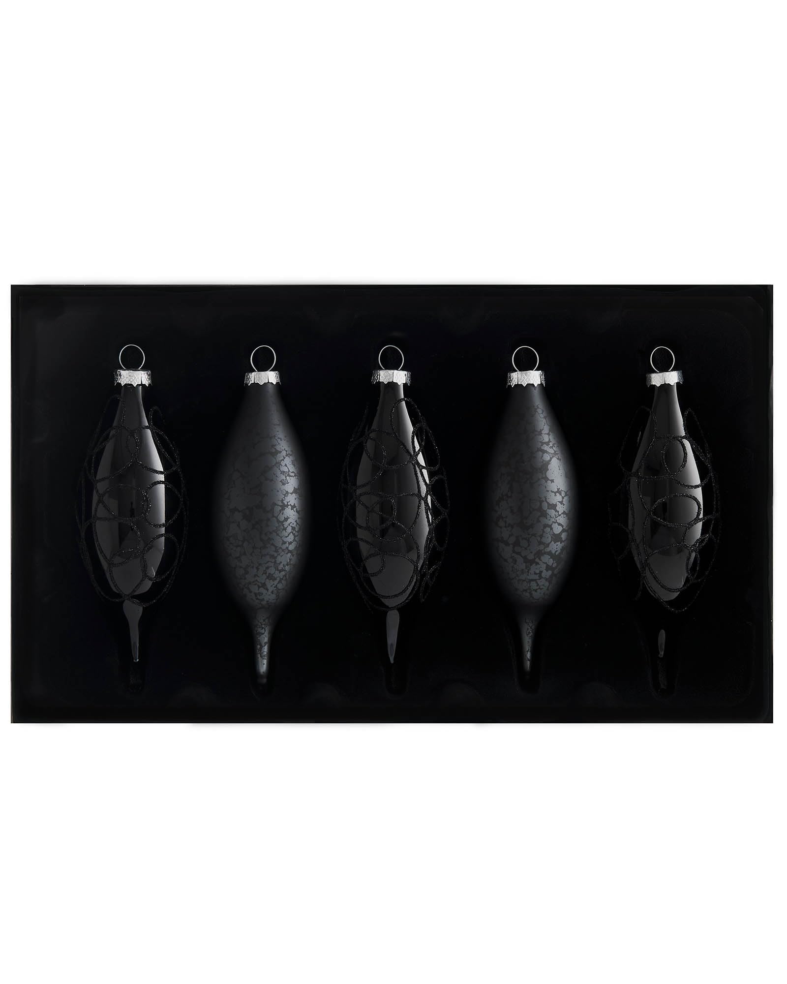 WeRChristmas Black Glass Christmas Baubles5 Pack15 Cm from B&Q