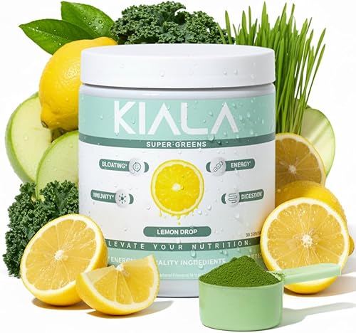 Kiala Nutrition Super Greens, polvo de verduras orgánicas con espirulina y clorella para la digestión, salud intestinal, inmunidad, energía, sin