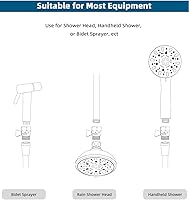 Vista 4 de Válvula de control de flujo de cabezal de ducha G12 de latón con palanca de metal y mango de ducha, válvula de control de flujo de agua, válvula