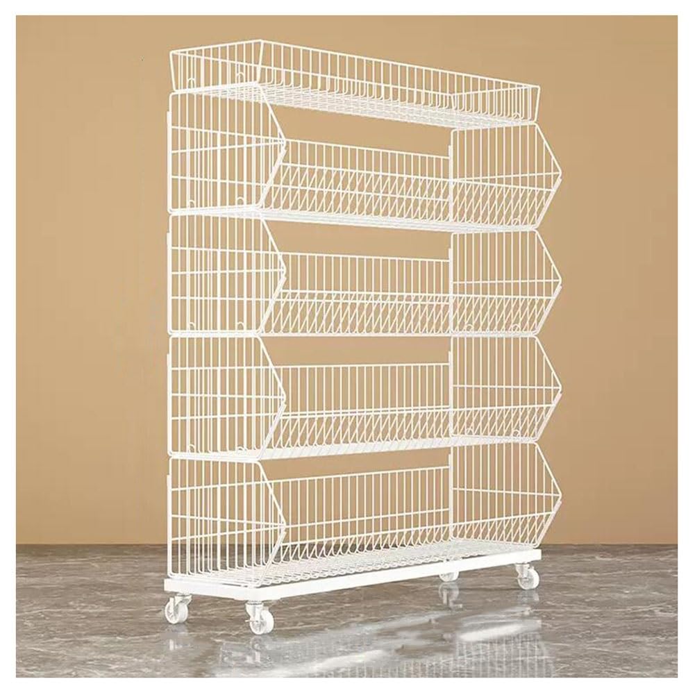 Cesto Di Verdure Da Frutta, Carrello Impilabile Del Cesto Del Filo Metallico Scaffali Promozionali Per Supermercati Multistrato Espositore Rack Per Farmacia Per La Cucina ufficio Domestico ( Colore :
