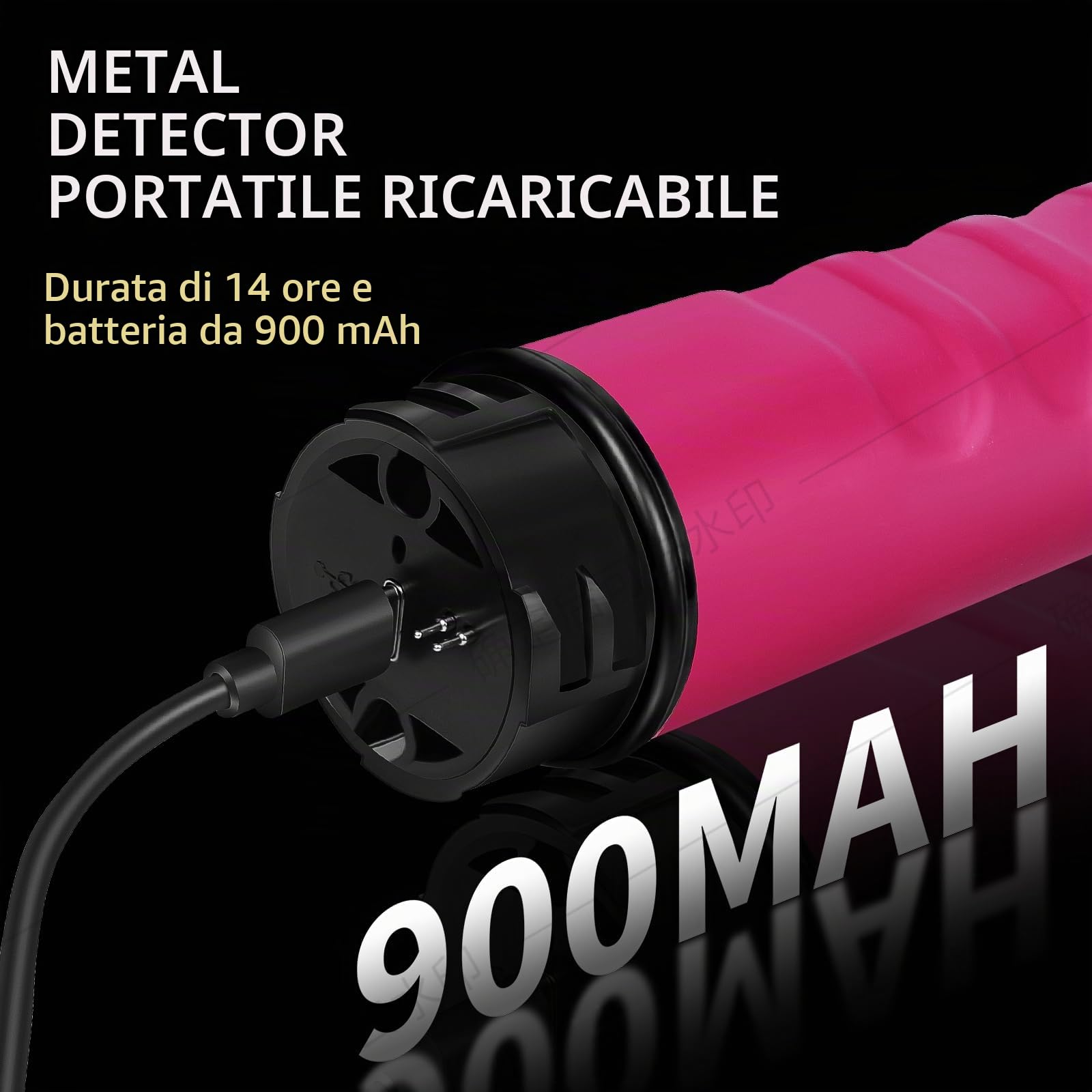 MCJ Metal Detector Professionali Rilevatore Metalli Impermeabile IP68, 14h Autonomia, 3 Modalità (Ricerca/Risparmio), per Spiaggia, Oro & Monete, Batteria Litio 900mAh