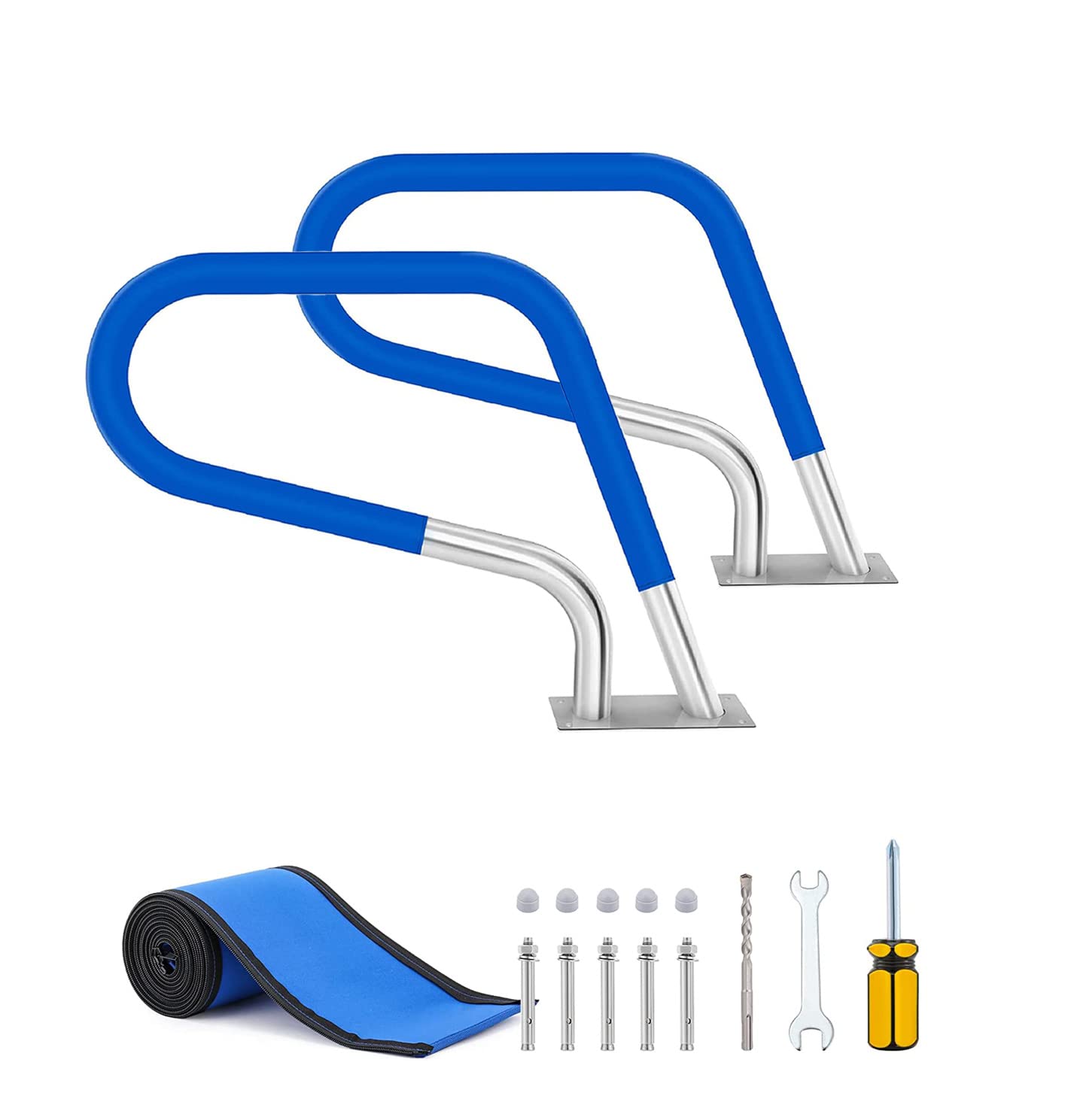 MSHGSKU Pool Handrail - Braced Easy Mount Grab Rail with Self-Taping Screws for Garden and Backyard Pools