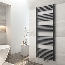 EMKE Badheizkörper 1600x600 mm, Handtuchheizkörper Mittelanschluss Badheizkörper Handtuchhalter Handtuchwärmer Handtuchtrockner Heizkörper Bad Handtuchheizung Anthrazit 761W