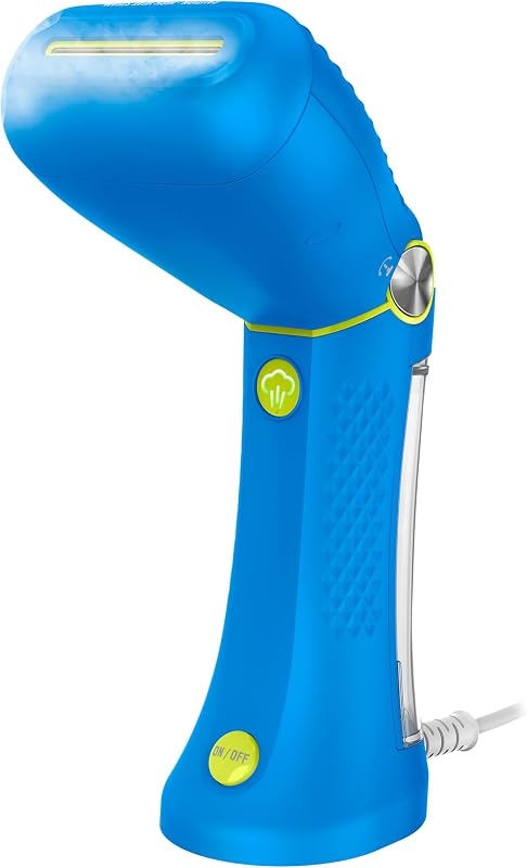 Vaporizador de ropa portátil Conair - Vapor eléctrico: tamaño pequeño, gran potencia - ideal para el hogar, la oficina o los viajes con doble voltaje para uso mundial, azul