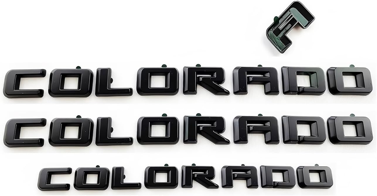 Overlay Door Rear Emblems Letters 3D Badge Nameplate Replacement for 2023+ Colorado 3PCS (Matte Black)