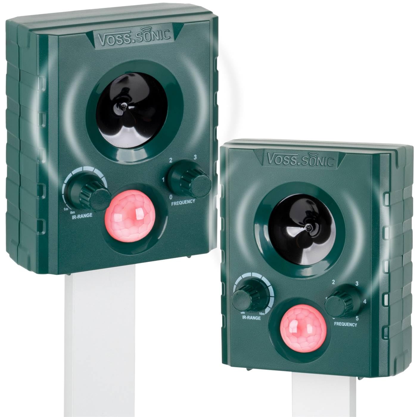 VOSS.sonic 1000 Doppelpack 2X Ultraschallvertreiber Tiervertreiber Ultraschallabwehr Tierabwehr Vertreibung durch Ultraschall und Alarm