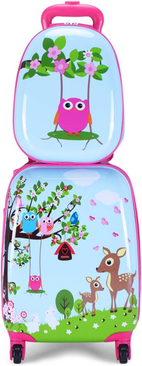 Kids Carry On Luggage Set, 12" & 16" 2PCS Rolling Suitcase