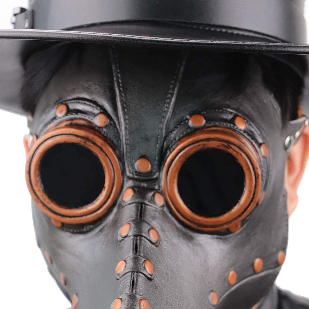 VALICLUD Halloween Long Nose Bird Beak PU Leather Plague Doctor Headgear Gothic Steampunk Medieval Beak Mask - Image 5