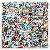 BIGZORO Pack 50 PCS Rock Climbing Sticker Outdoors Theme Waterproof Vinyl Decals Items for Teens Adults Sports Lovers Decor Skateboard Water Bottles Suitcase Laptop Gifts Birthday