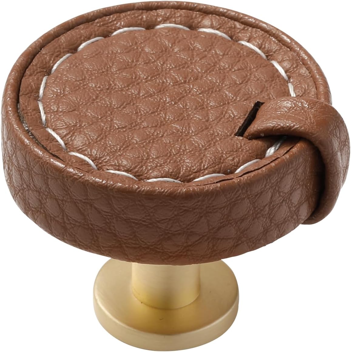 Brown Leather Drawer Pulls 5 Pack 5" (128mm) Hole Center Leather Dresser knobs Pulls for Kitchen Drawers Bathroom Dressers Cabinet Knobs