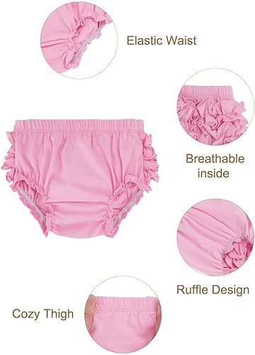 Miniatura 6 de Century Star Baby Bloomers - Funda para pañales con volantes para niñas y recién nacidos, pantalones cortos de algodón