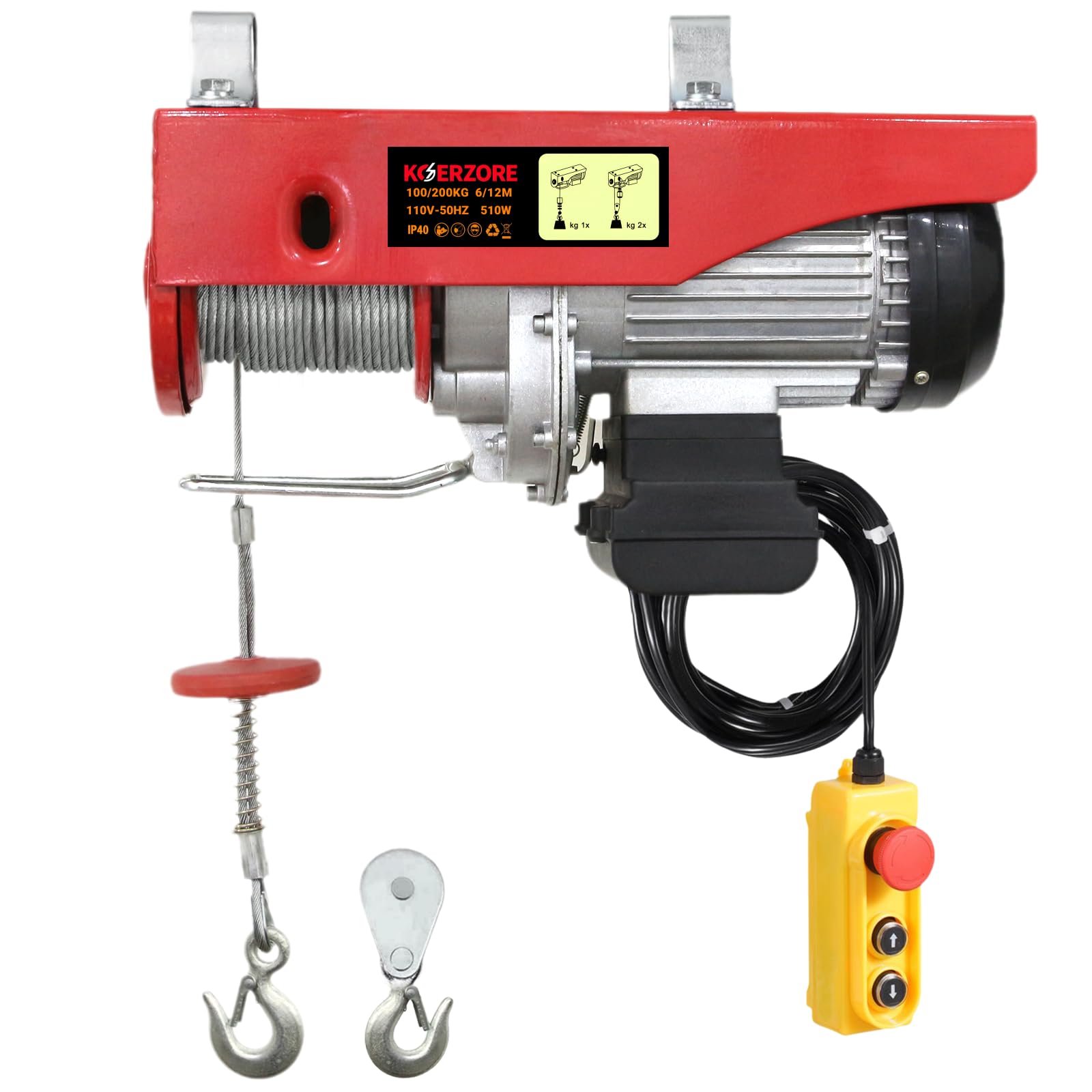 KOERZORE 440 Lb Electric Hoist Winch - Heavy Duty Lifting -1