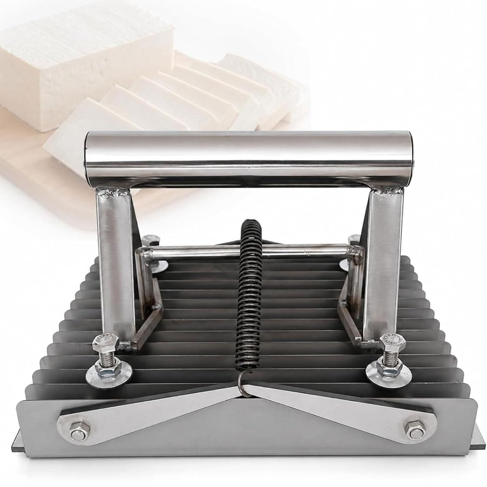 Eiwitany Adjustable Stainless Steel Tofu Slicer with Spacing, Adjustable Cutting Depth,Household Kitchen Tofu Cutting Tool (1cm)