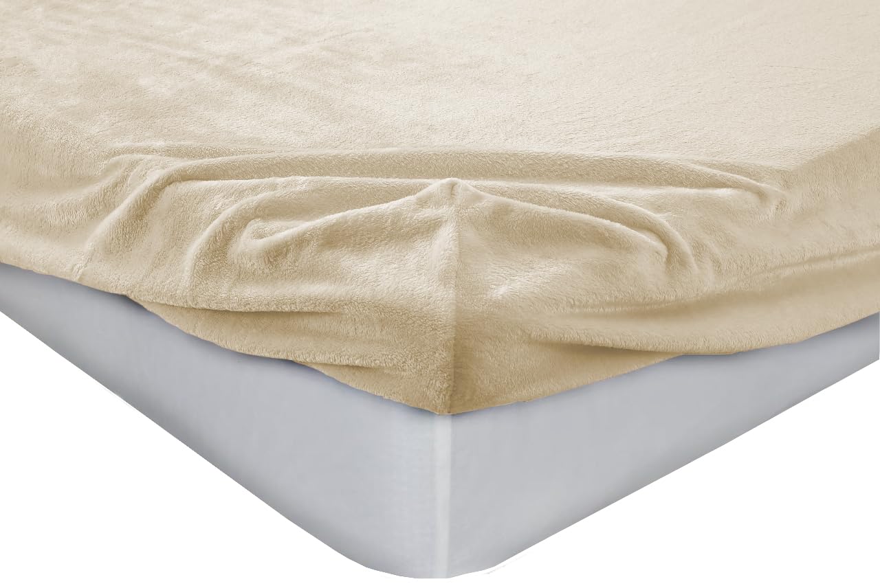 Teddy Fleece Fitted Sheet Super King Size | Superking 183x200cm Fitted Sheet Extra Deep Pocket Winter Bedding, Soft & Hypoallergenic
