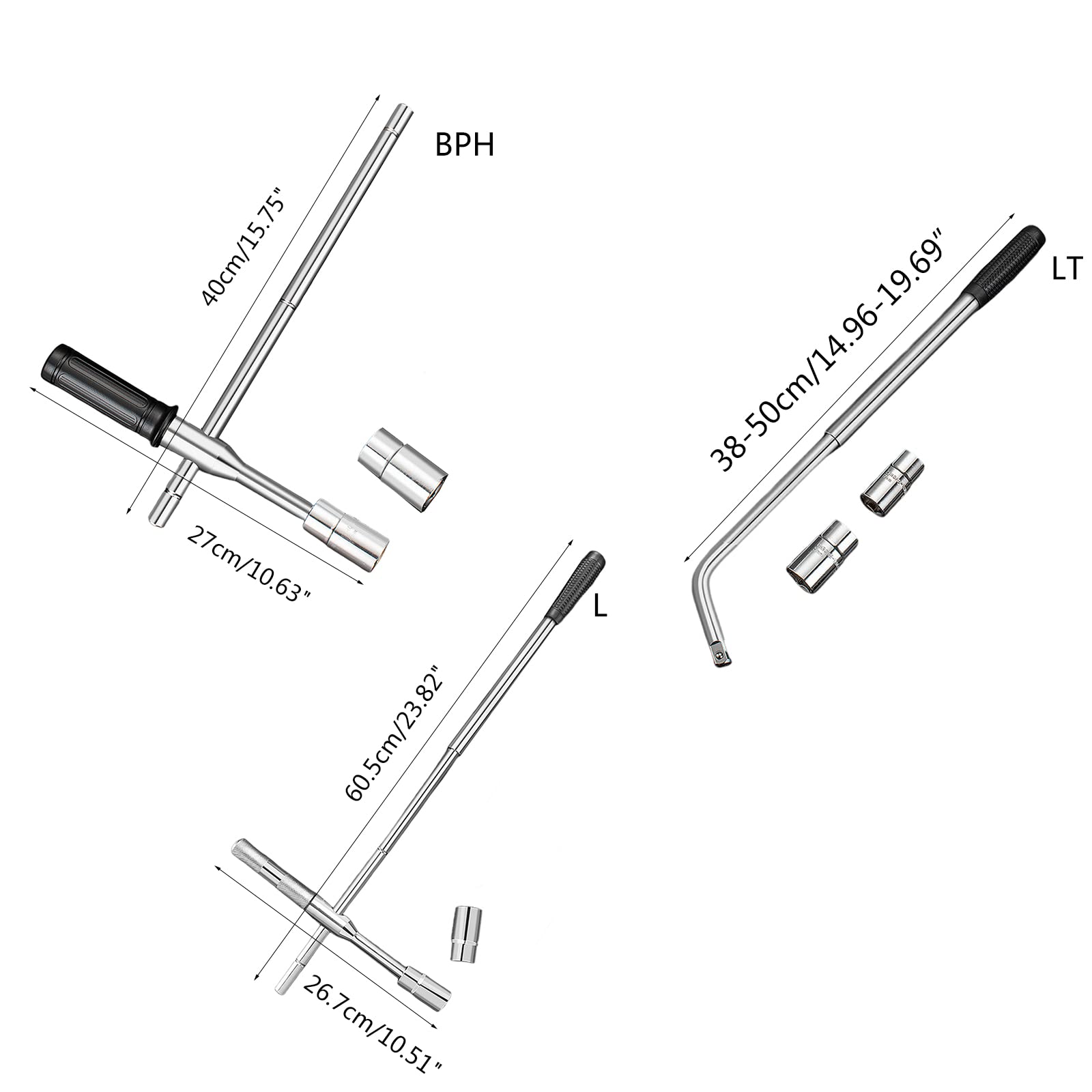 Llave de rueda, llave cruzada, removedor de zócalos de coche para reemplazo de neumáticos de 17-23 mm, pintura de reparación