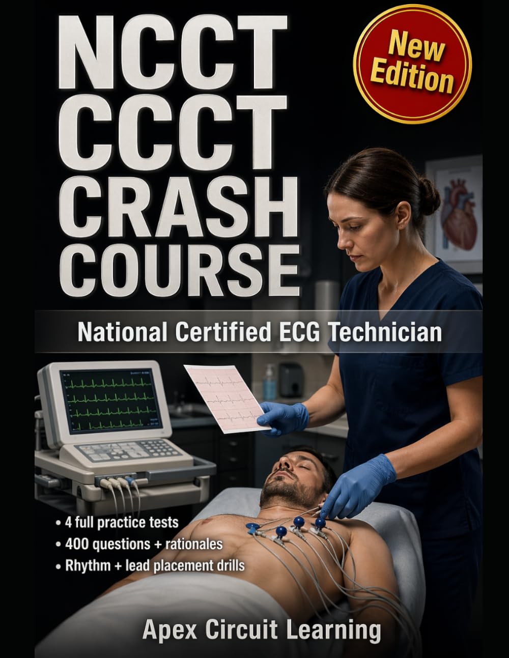 NCCT CCCT CRASH COURSE: National Certified ECG Technician exam prep for rhythm reading and lead placement under pressure