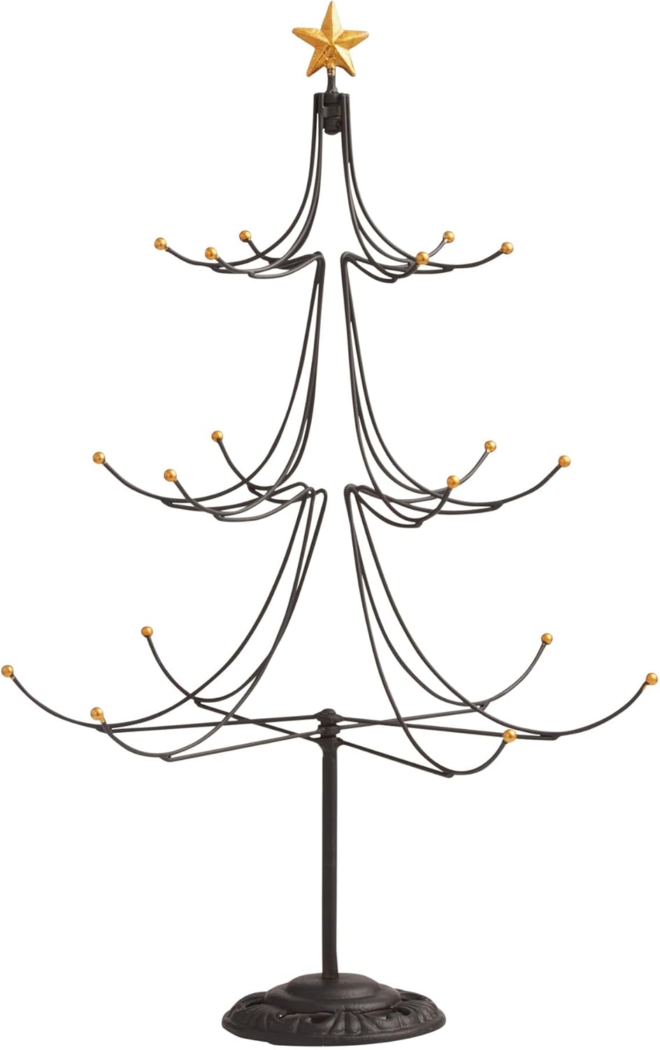 Black Christmas Tree Ornament Holder, Metal Ornament