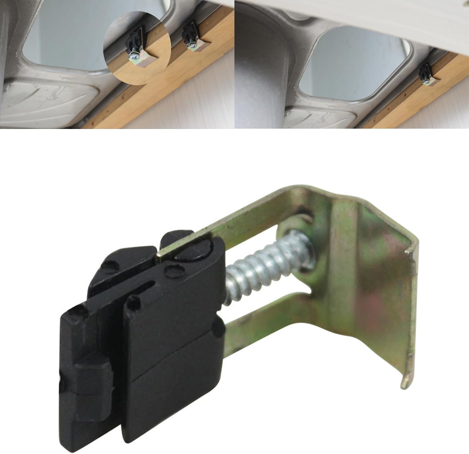 10pcs/Set Sink Mounting Set Practical Sink Attachment Clips Sink Mounting Clips Set of 10 for Easy Installation & Repair Pack of 10 Undermount Sink Mounting Clips Sink Mounting Hardware Convenient