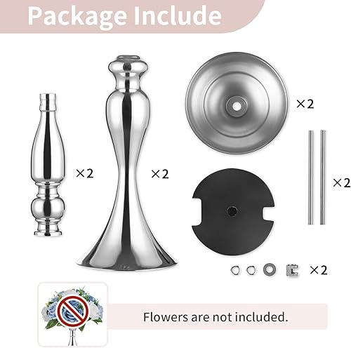 Miniatura 5 de Nuptio Jarrones para centros de mesa de oro jarrones de mesa de boda para mesas versátiles arreglos de flores de metal para bodas, fiestas y cenas,