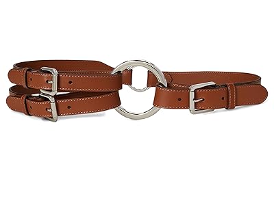 Lauren Ralph Lauren Smooth Leather Ring Triple Stripe Belt Women
