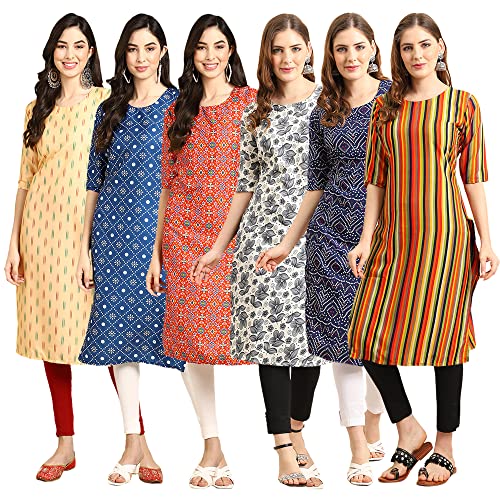Image of Pinkmint Women's Crepe Digital Print Straight Kurta