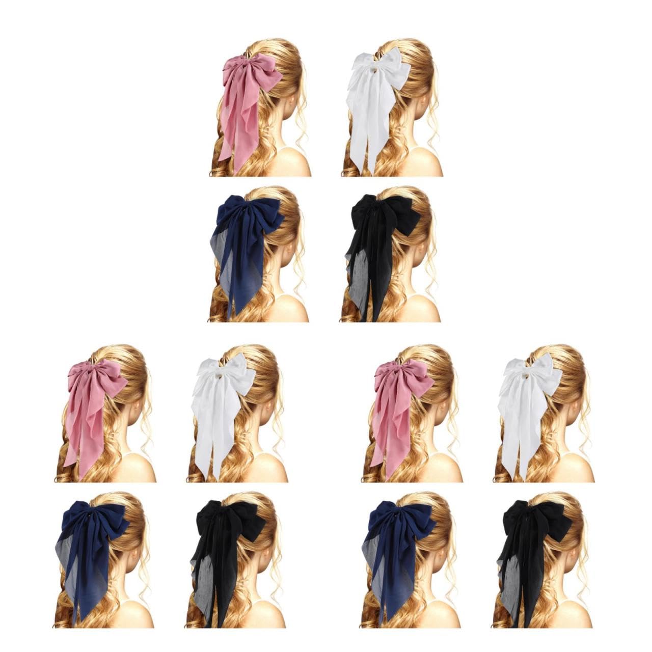 FRCOLOR 12 Piezas lazo de pelo de lazos para el cabello para niños pequeños lazos de satén para el cabello para niñas hair clips horquillas moño pasadores para niñas satín