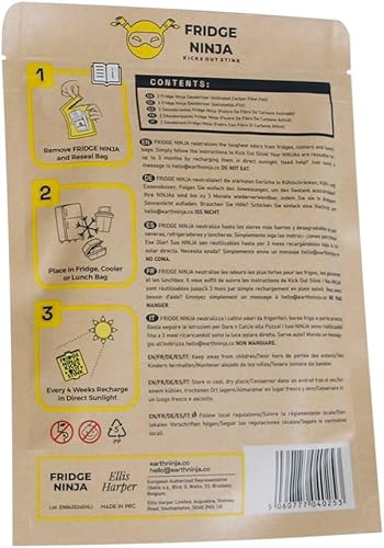 Miniatura 15 de Fridge Ninja - Desodorizador compacto para refrigerador (paquete de 2) - Más eficaz que el bicarbonato de sodio - Desodorizador de refrigerador de