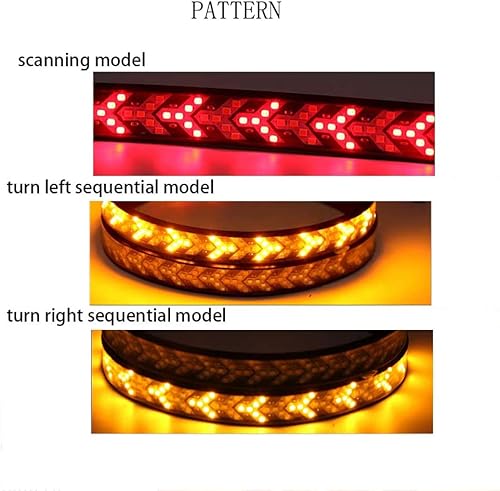 Miniatura 9 de Arrow - Tira de luz para puerta trasera de camión de 60 pulgadas, 528 LED, luz estroboscópica de freno rojo secuencial ámbar