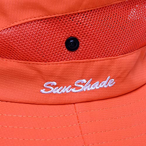 Image of Womens Summer Sun Hat Beach Hat Wide Brim Outdoor UV Protection Hat Foldable Cool Mesh Ponytail Bucket Hat