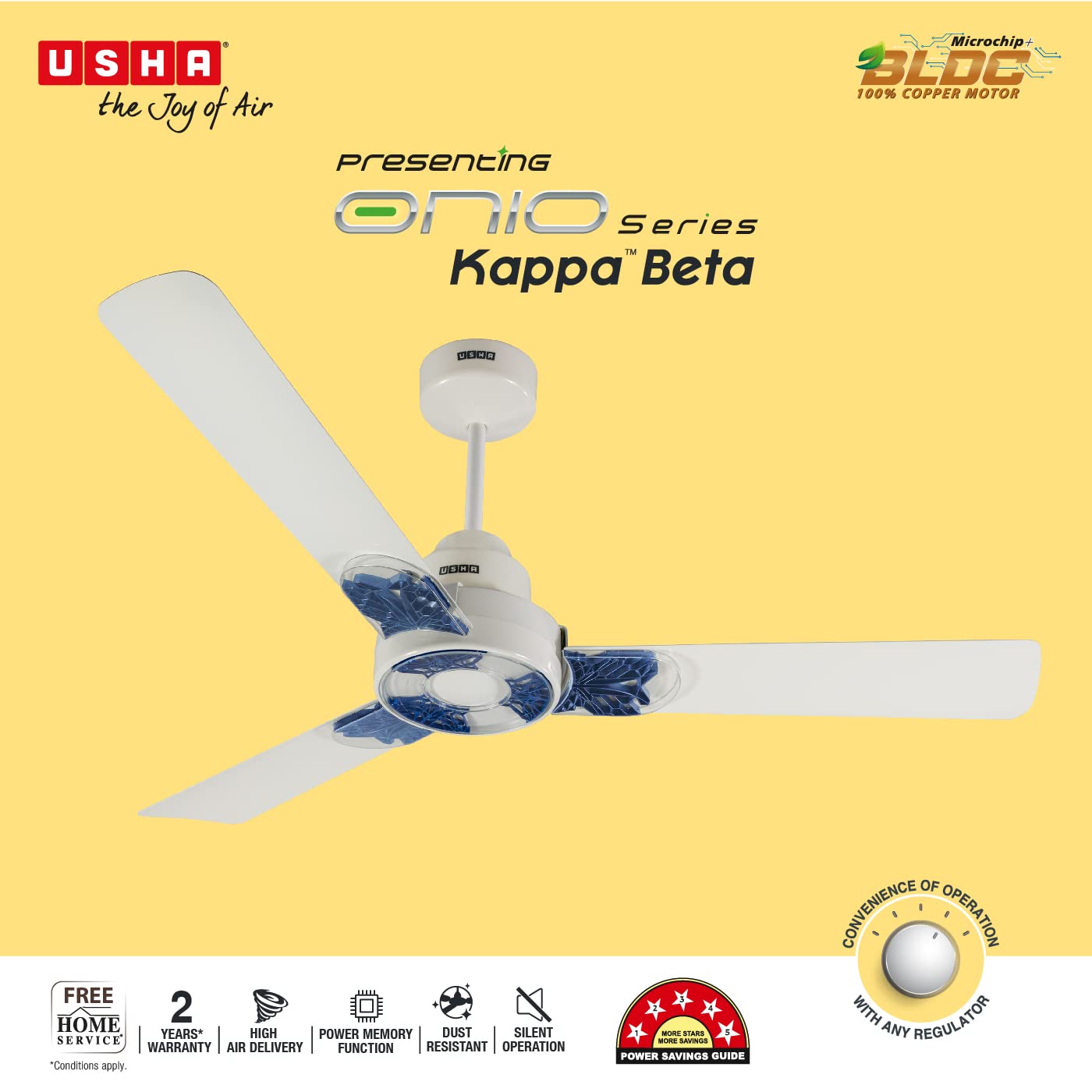 Usha CF Kappa 1200MM White 5STG Bldc