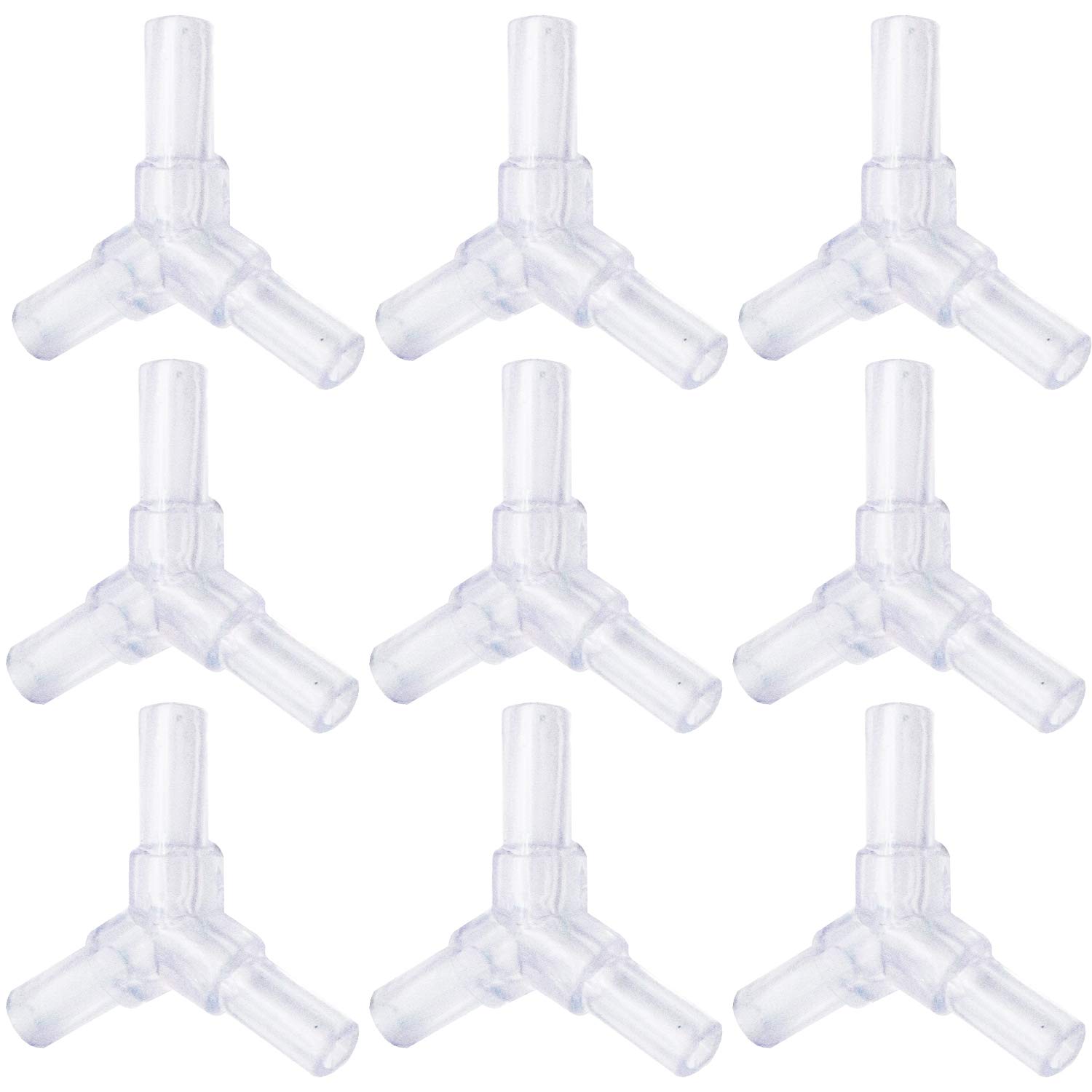YOOTOP 60 piezas de plástico de 3 vías en forma de cruz para válvulas de aire para acuario, conectores de tubo de bomba
