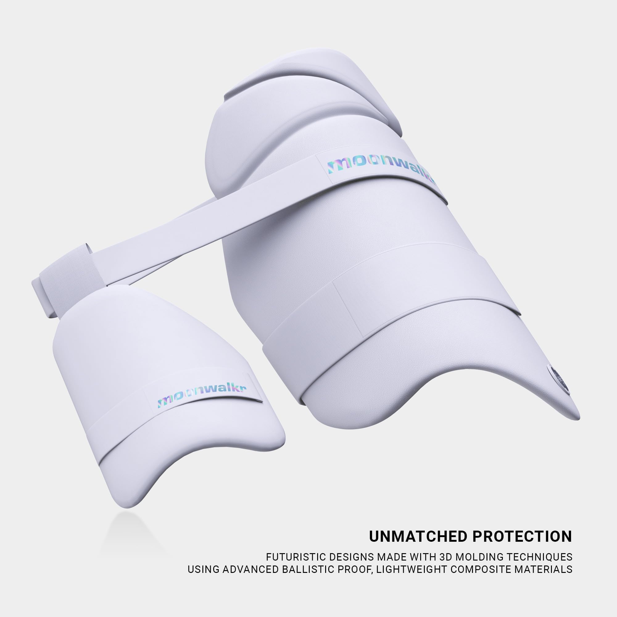 moonwalkr 2.0 Cricket Batting Combo Thigh Guard White