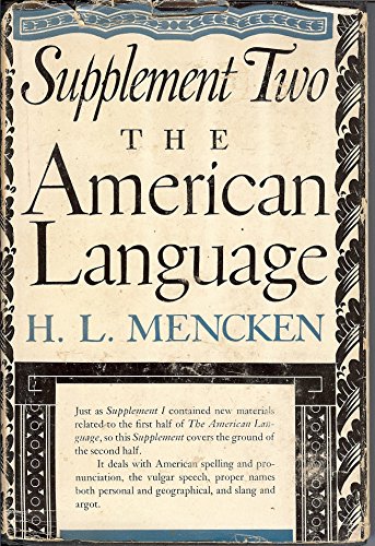 The American Language Supplement Two An Inquiry... B000VWE0XK Book Cover
