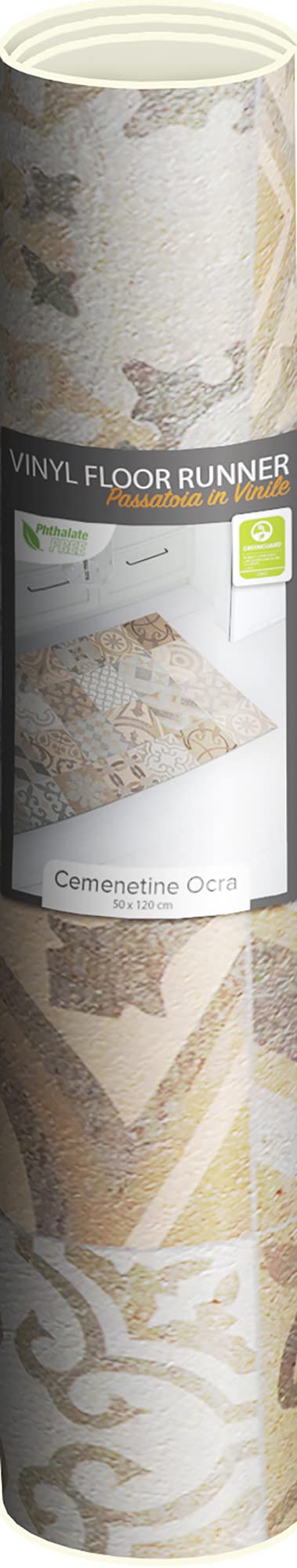 CREARREDA Alfombra de vinilo antideslizante y lavable para cocina, 100% Made in Italy, 120x50cm