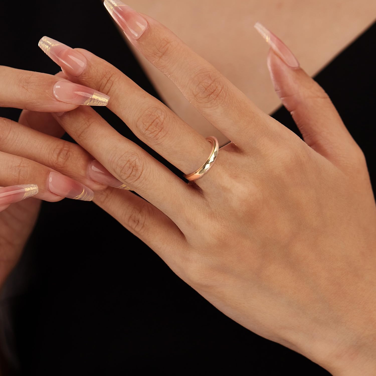 Fidget Ring for Anxiety 3mm Titanium Steel Multi-faceted Spinner Ring for Women Men High Polished Wedding Band Comfort Fit Size 5-10 - Image 2