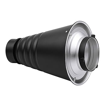 Large Metal Conical Snoot with Honeycomb Grid 5pcs Color Alloy for Bowens Mount Studio Strobe Monolight P graphy Flash (Black) -Layfoo