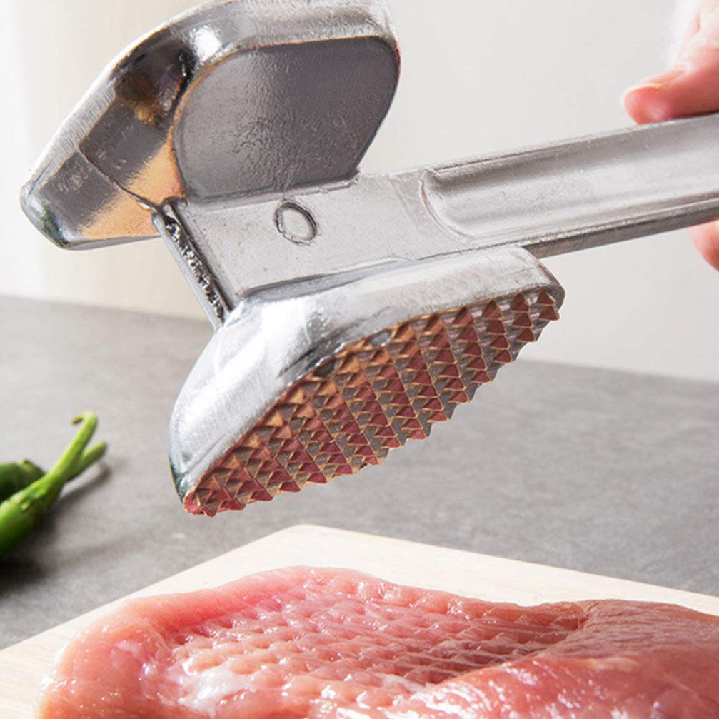 BESPORTBLE 2Pcs Meat Tenderizer Mallet Hammer Pounder Double Side Aluminum Meat Hammer for Tenderizing Flattening Steak Beef