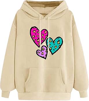 トップス Cotton lace heart sweatshirt Amazon.com: bawilom Women's Leopard Heart Print Hoodies Cute