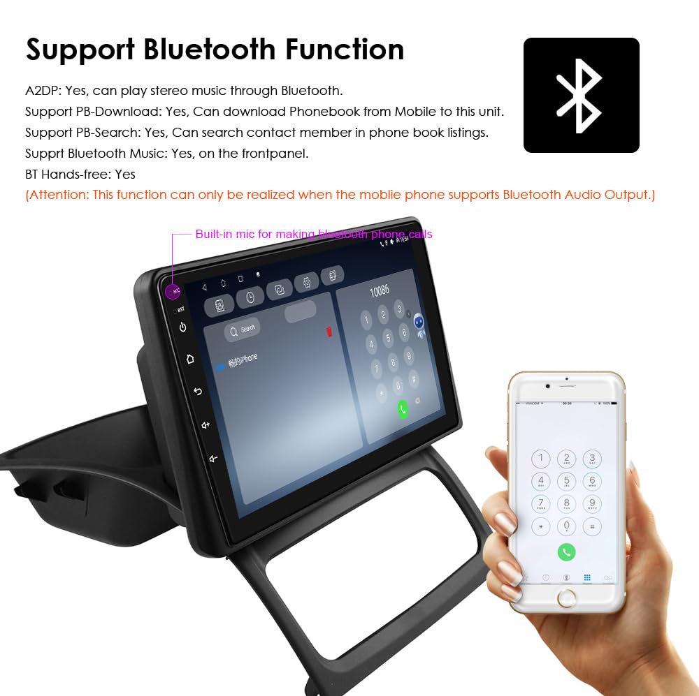 Ossuret Autoradio pour Renault Clio 2 2000-2012, 9 Pouces Android 13 écran Tactile 2+32 Go Navigation GPS avec Carplay Android Auto WiFi Bluetooth Commande au Volant (Type B)