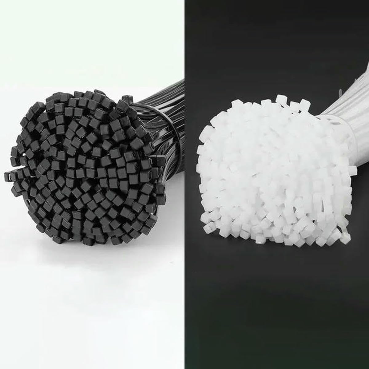 250/500/1000Pcs Self-Locking White Black Nylon Cable Zip Ties Fastening Ring Nylon Clamp Strap with Lock 3 * 100 4 * 300-4x200mm(500pcs)-4 Pack(White)