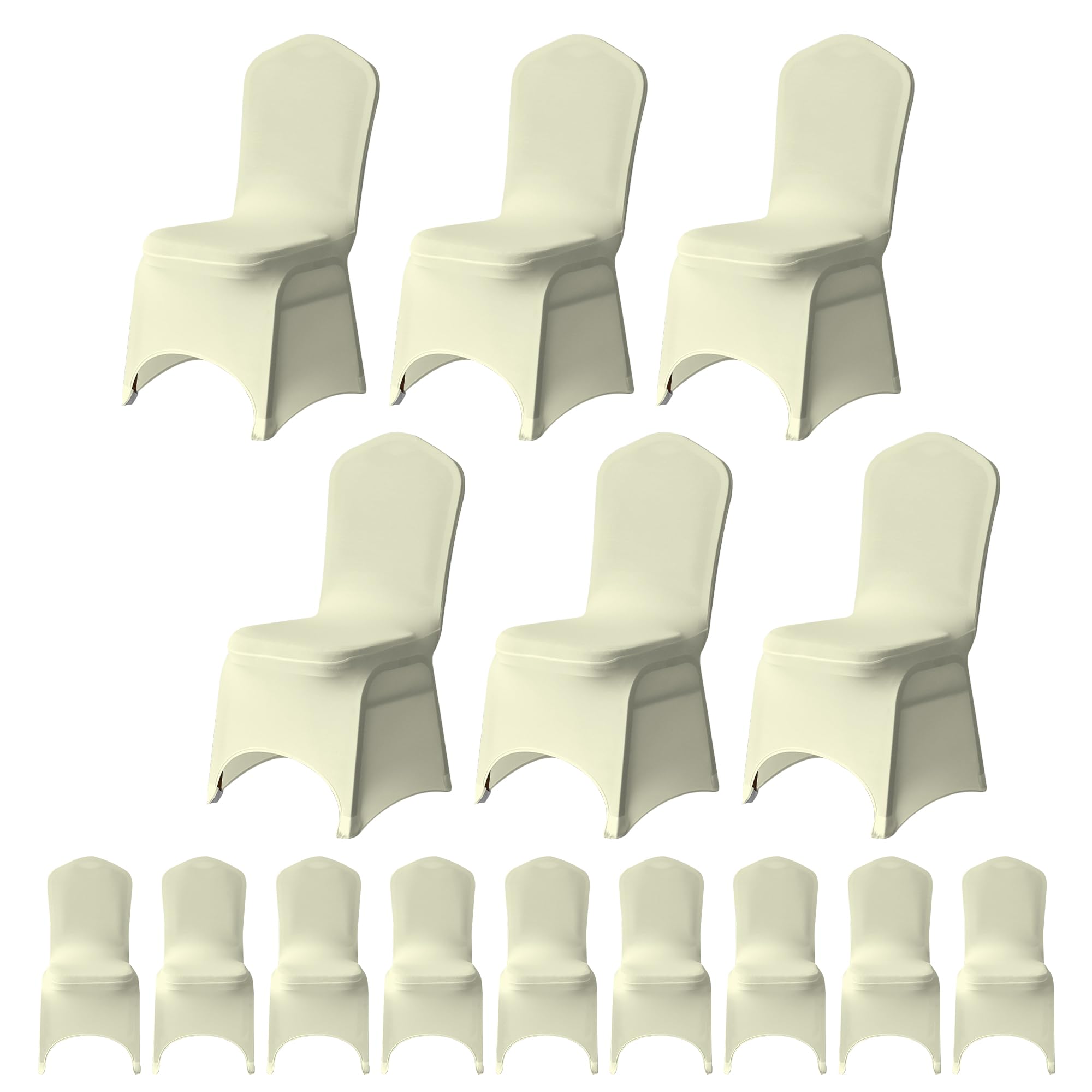 Weddecor Ivory Banquet Protective Chair Cover Stretchable Cover For Weddings Decoration, Conferences, Events, Birthday & Christmas Parties, Hotel, Restaurant, 20Pcs