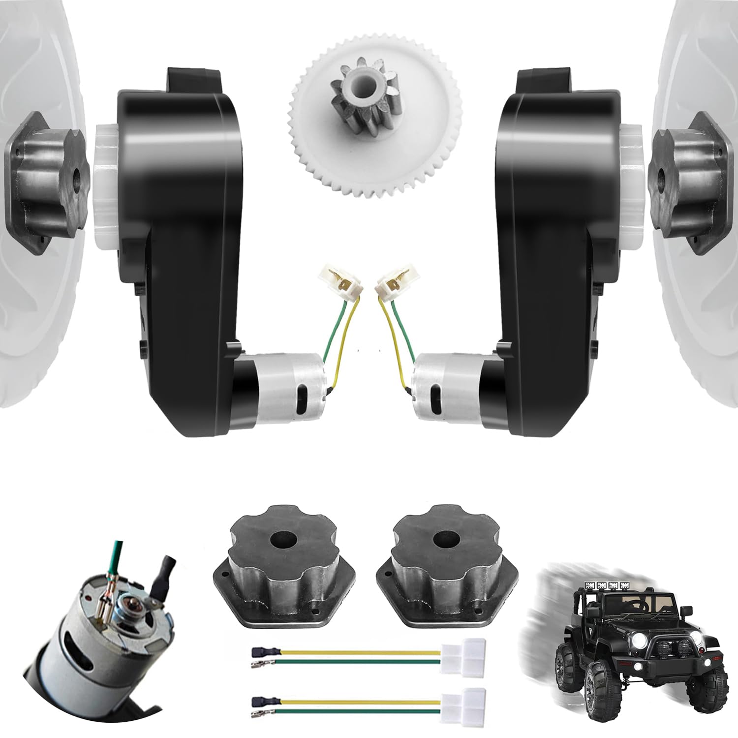 Lot de 2 moteurs haute vitesse 12 V RS550 40 000 tr/min pour voiture d'enfant, moteurs 12 V sont utilisés dans les pièces de rechange de véhicules pour enfants, coupleur gratuit