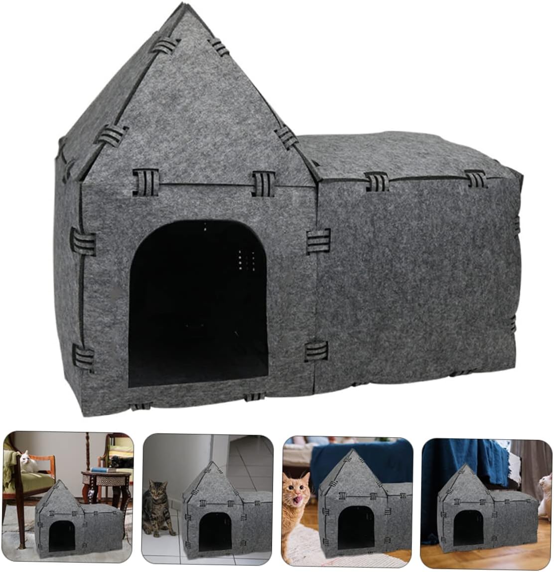 MERRYHAPY Felt Cat Tunnel for Indoor Cats Creative Pet Nest Soft Tear-Resistant Material Engaging Interactive Playground for Kittens and Pets Multi-Season Use